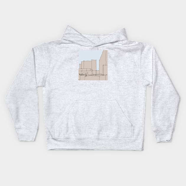 National Theatre London Kids Hoodie by MARKDONNELLYILLUSTRATION